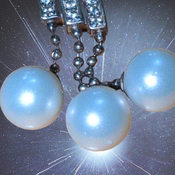 925 Silver and cultured pearl necklace - Picture 16 of 16